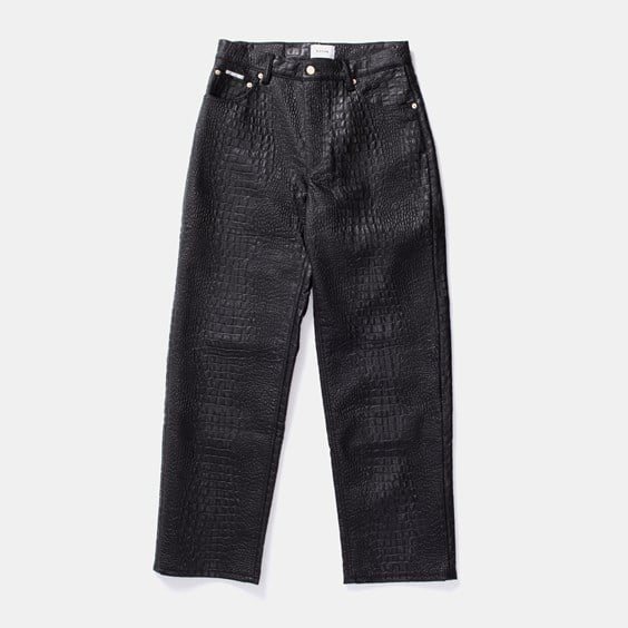 Jeans Eytys Eytys Benz Croc-Embossed Leather Pants Musta | A039037