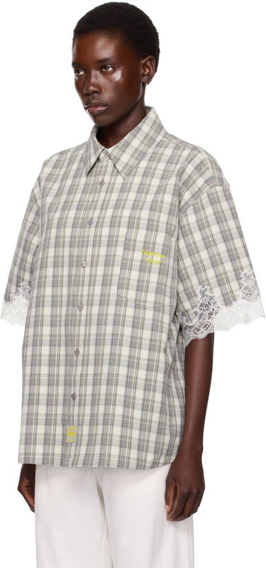 Paita Martine Rose Martine Rose Lace Trim Plaid Shirt Harmaa | 478WS28044, 3