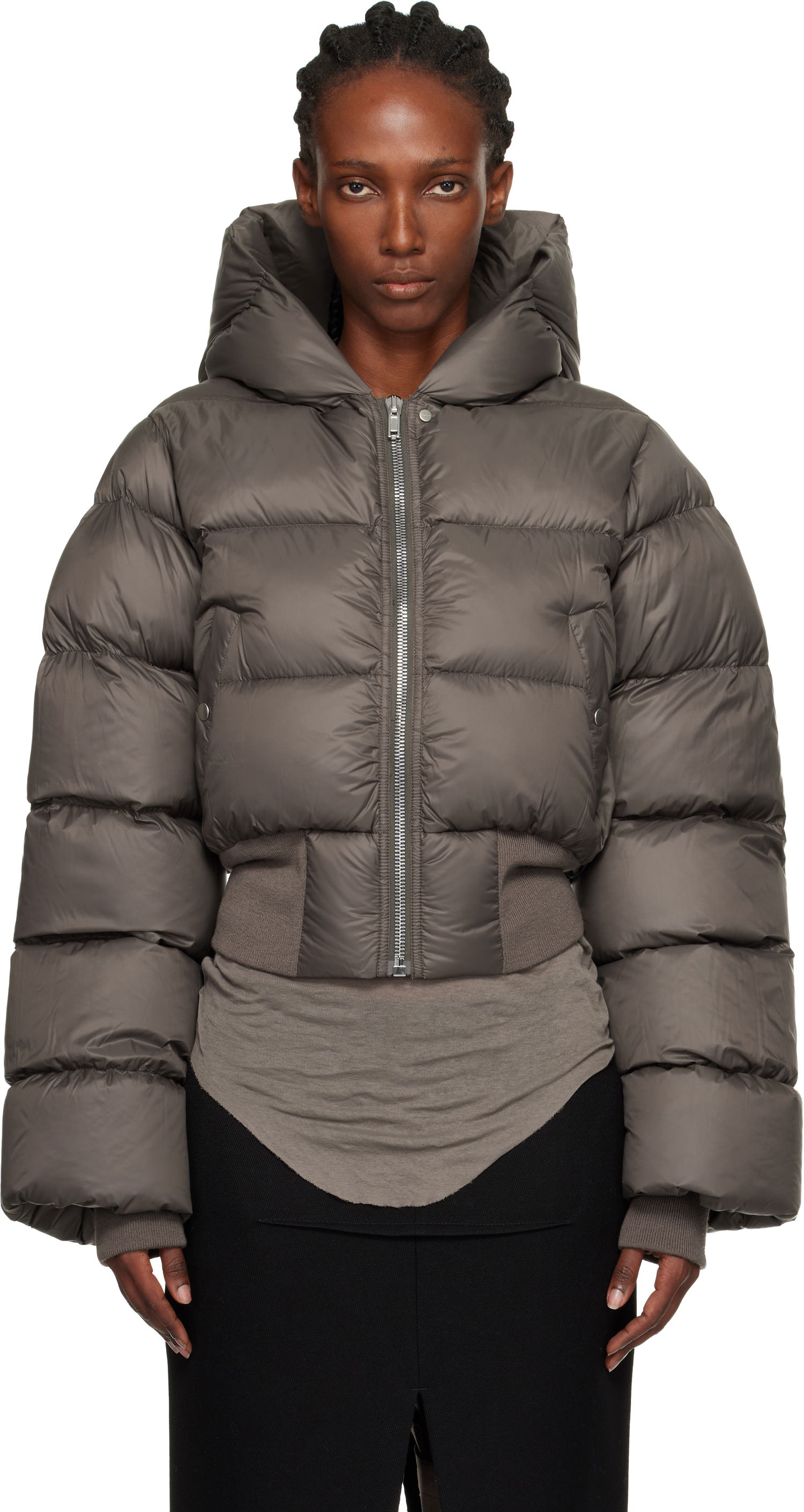 Puffer takki Rick Owens Concordians Hooded Down Jacket Harmaa | RP02E4775 NPD3, 0