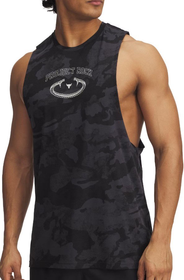 Tankkitoppi Under Armour Project Rock Camo Training Tank Top Musta | 1389978-016