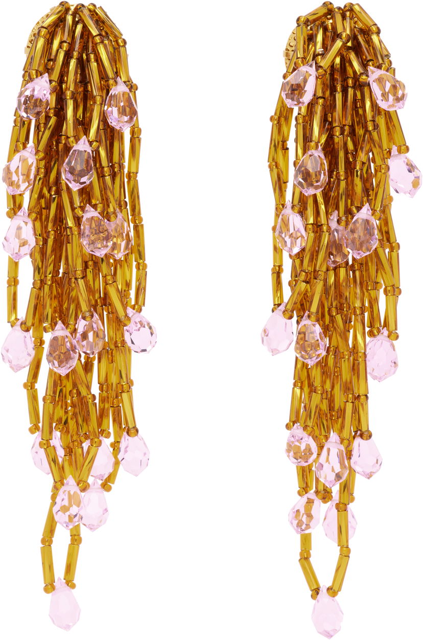 Korvakorut KIKO KOSTADINOV Kiko Kostadinov Cowen Pink & Gold Beaded Drop Earrings Vaaleanpunainen | KKWAW25ER03-158
