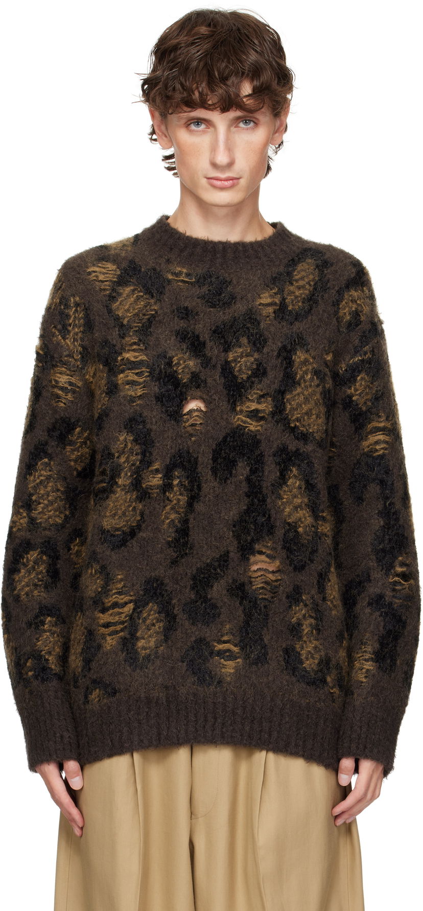 Villapaita Junya Watanabe Jacquard Crewneck Sweater Ruskea | WN-N033-051