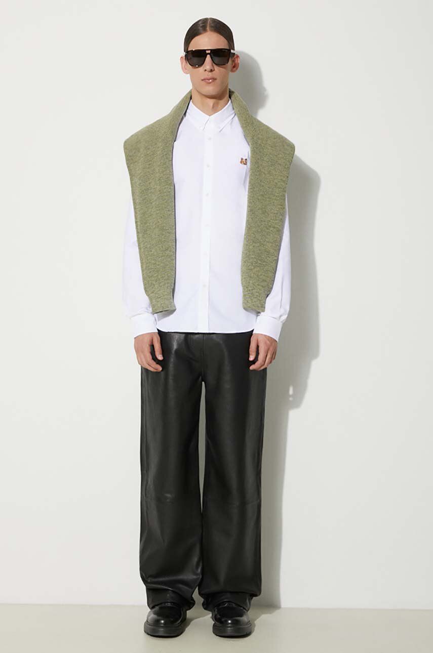 Paita MAISON KITSUNÉ Maison Kitsuné Mini Fox Head Classic BD Shirt - Regular Fit Button-Down Valkoinen | MM00413WC2010, 1