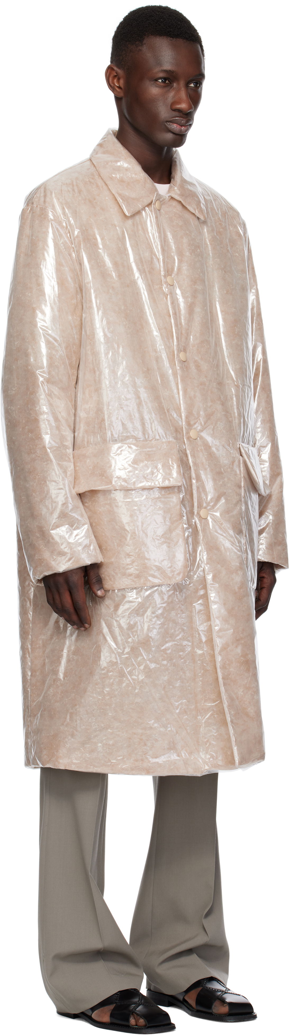 Sadetakki Dries Van Noten Dries Van Noten Loose Fit Mac Coat Beige | 251-020222-1257, 1