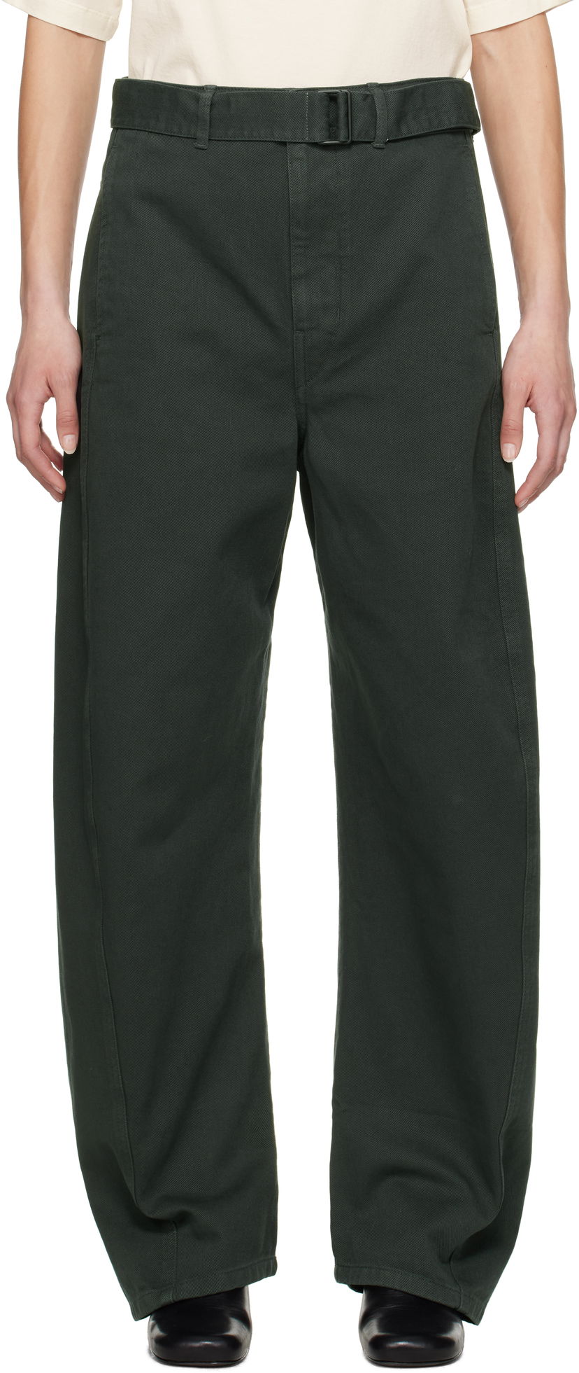 Cargo housut LEMAIRE Lemaire Twisted Belted Trousers Vihreä | PA326 LD1039