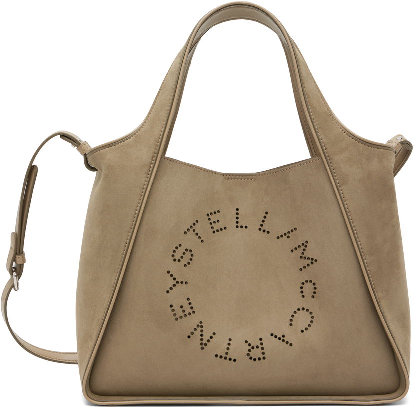 Kangaskassi Stella McCartney Stella McCartney Faux-Suede Logo & Piping Crossbody Tote Beige | 513860WP0590