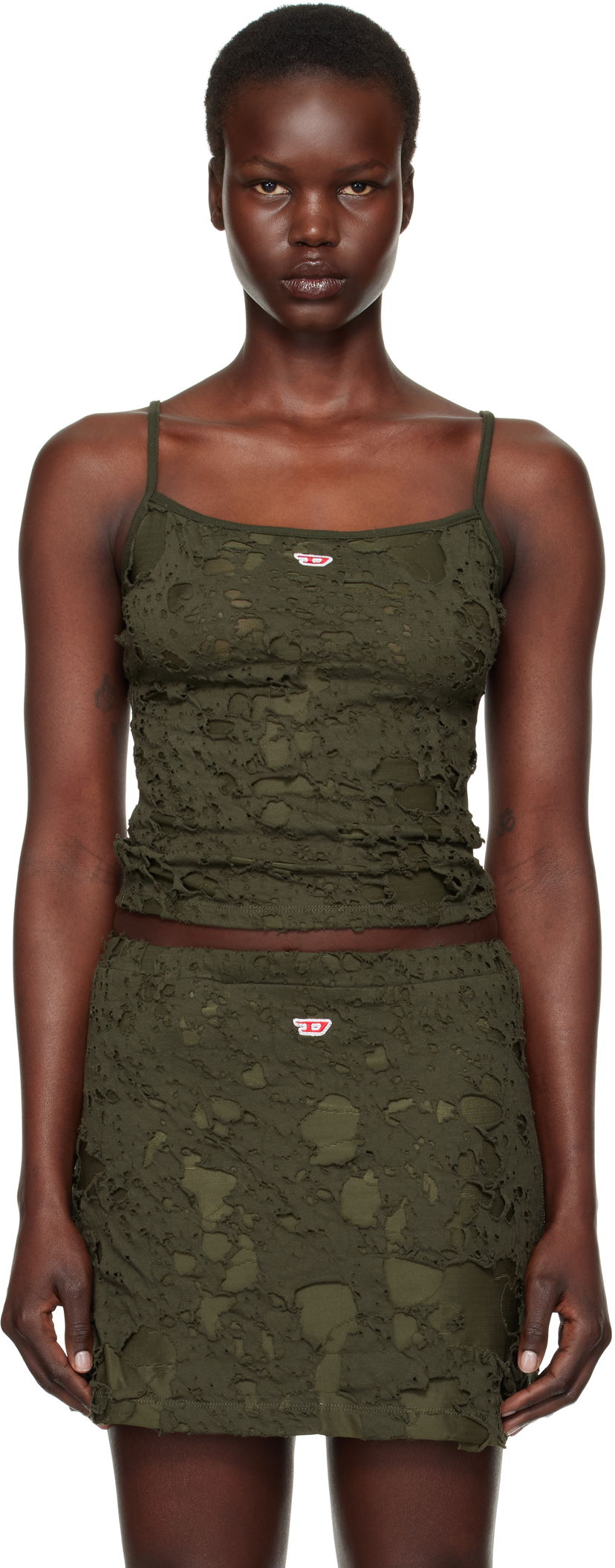 Hame Diesel Distressed Tank Top Vihreä | A14073 0JHAN