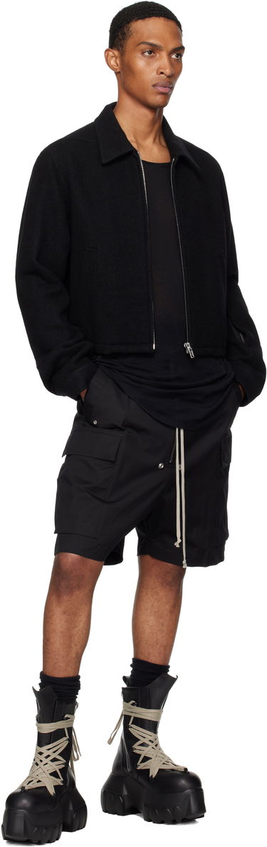 Takki Rick Owens Rick Owens Concordians Alice Brad Cropped Jacket Musta | RU02E1720 WBD, 3