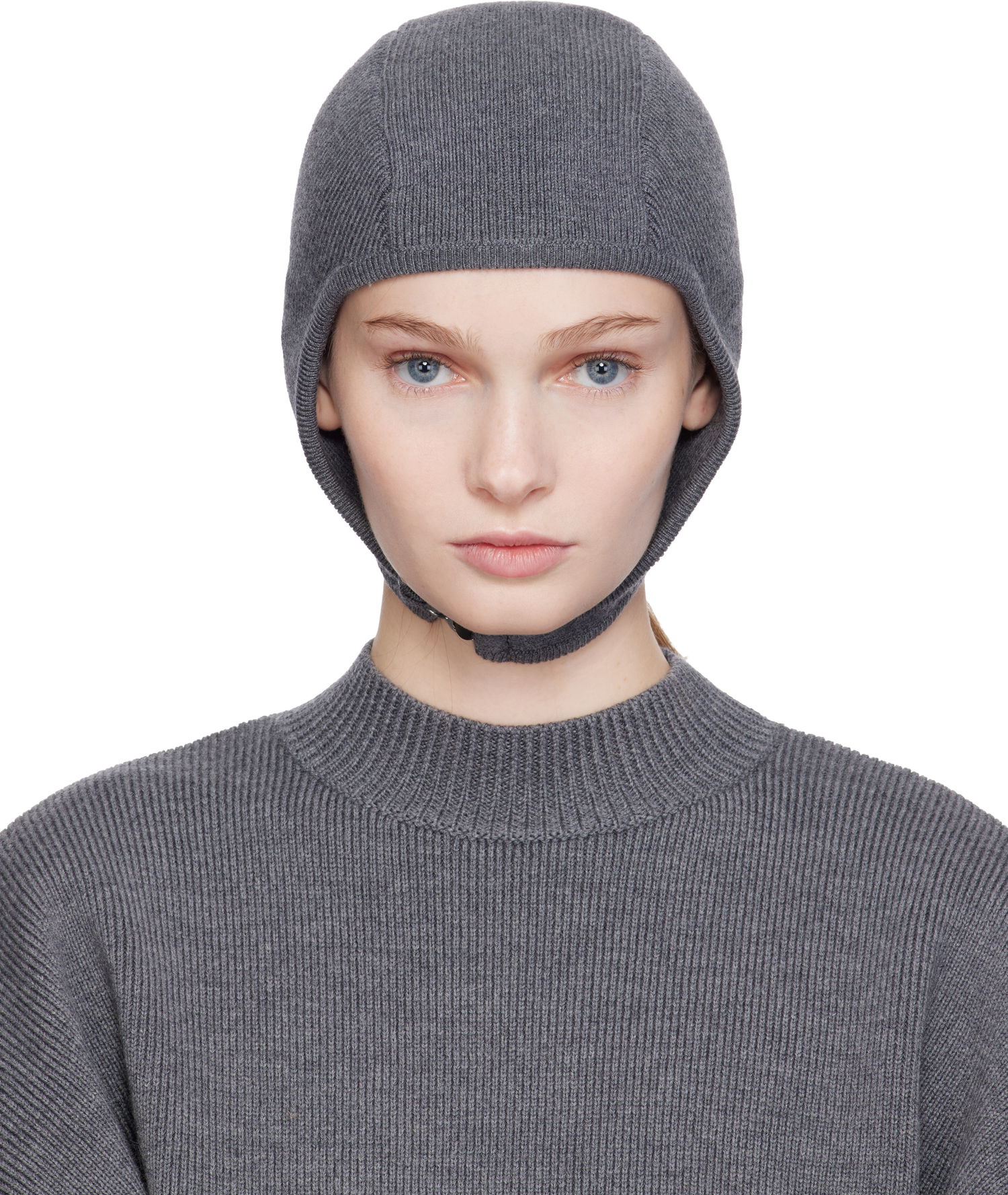 Lakit ja hatut Jean Paul Gaultier Jean Paul Gaultier 'The Garter Strap' Knitted Balaclava Harmaa | 25/04-U-AC033-K020-07, 0