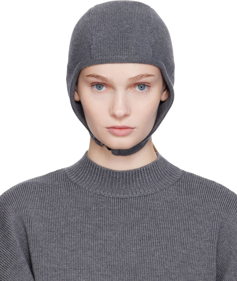 Lakit ja hatut Jean Paul Gaultier Jean Paul Gaultier 'The Garter Strap' Knitted Balaclava Harmaa | 25/04-U-AC033-K020-07