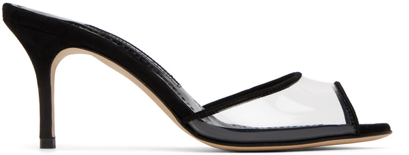 Asusteet Manolo Blahnik Manolo Blahnik Jadifa PVC Heeled Mules Musta | 422-1418