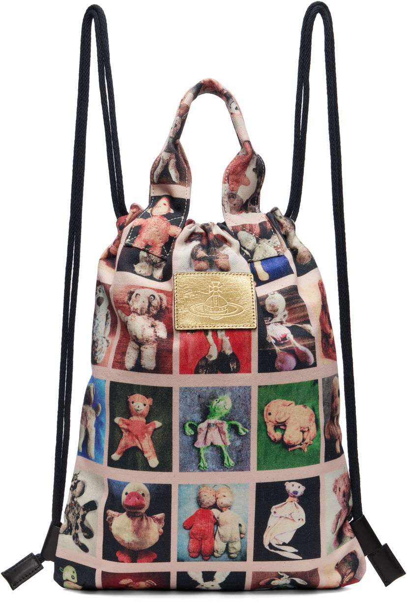 Reppu Vivienne Westwood Vivienne Westwood Teddies Pippa Canvas Drawstring Backpack Vaaleanpunainen | 4A020005U-W016R-