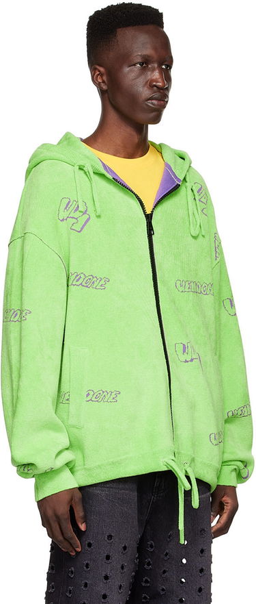Huppari We11done We11done Viscose Zip-Up Hoodie Vihreä | WD-KJ1-22-616-U-LM, 1
