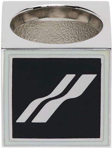 Sormus We11done Square Logo Dice Ring Metallinen | WD-AJ1-22-703-U-BW, 0