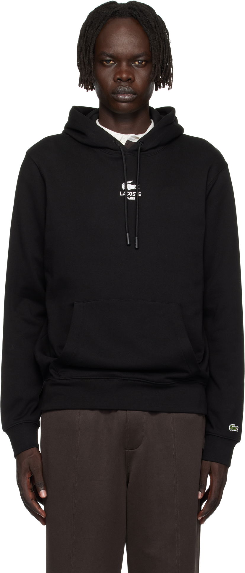 Huppari Lacoste Print Hoodie Musta | SH2740_031