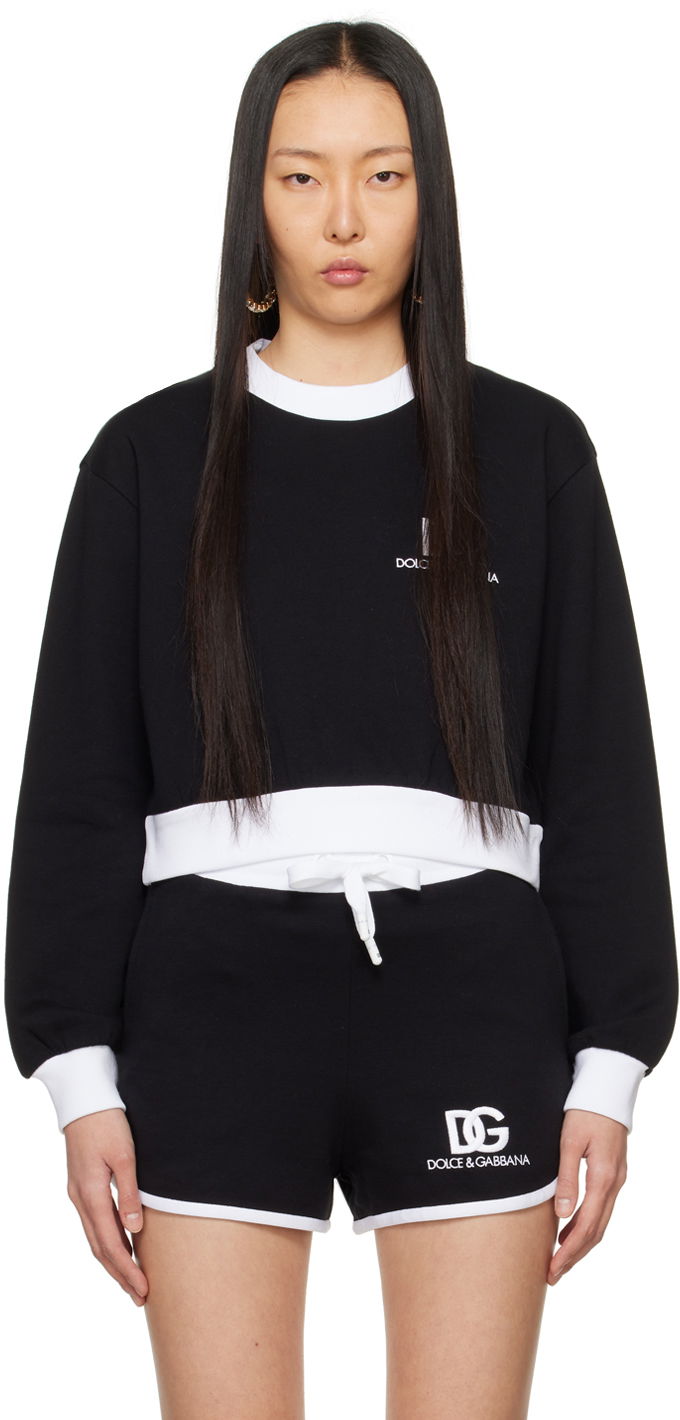 Huppari Dolce & Gabbana Embroidered Sweatshirt Musta | F9R51Z GDB6G