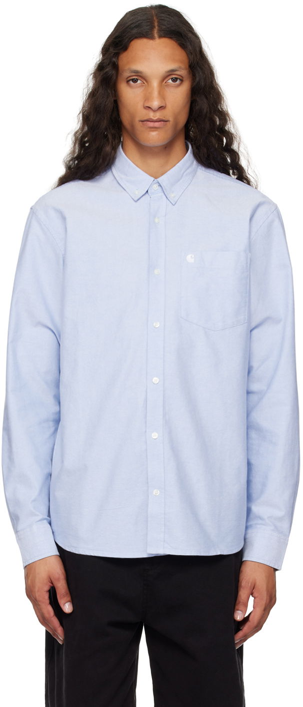 Paita Carhartt WIP Embroidered Logo Oxford Shirt Sininen | I030799