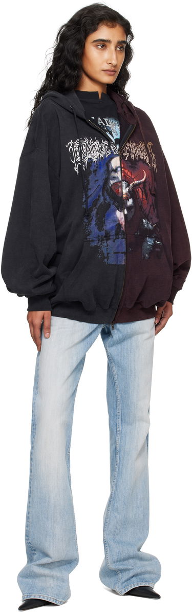Huppari VETEMENTS Vetements Cradle of Filth Oversized Zip-Up Hoodie Burgundia | UCF76ZU900BR, 3
