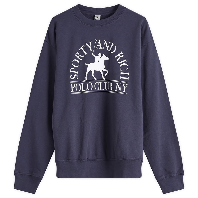 Huppari Sporty & Rich Sporty & Rich Polo Club Crew Sweatshirt Tummansininen | ST071612252BL106