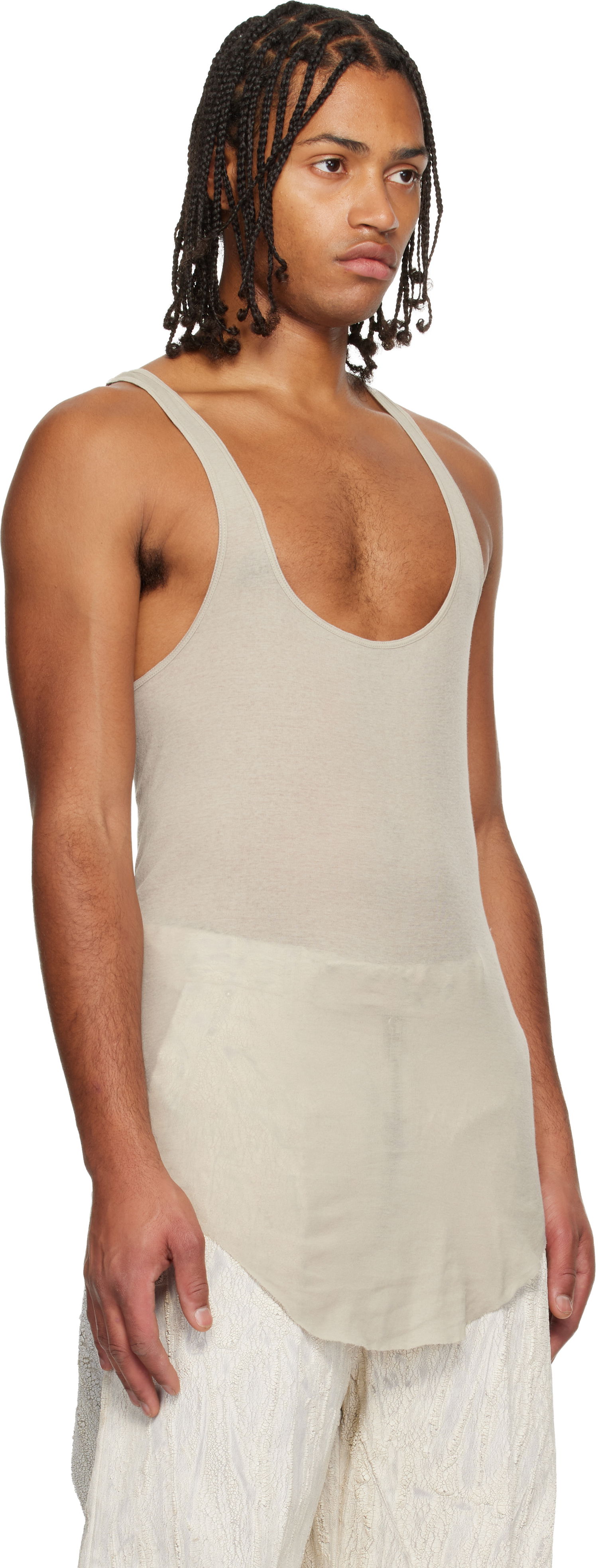 Tankkitoppi Rick Owens Concordians Pony Tank Top Beige | RR02E1104 MR, 1