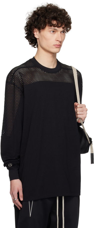 T-paita Rick Owens Rick Owens Champion Edition Girdered T-Shirt Musta | CM01E1673 CHJGOM JERSEY + MESH, 1