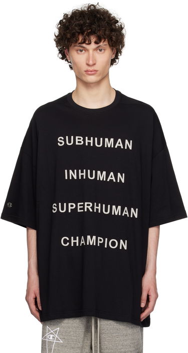 T-paita Rick Owens Rick Owens Champion Edition Tommy T-Shirt Musta | CM01E1675 CHJG JERSEY, 0