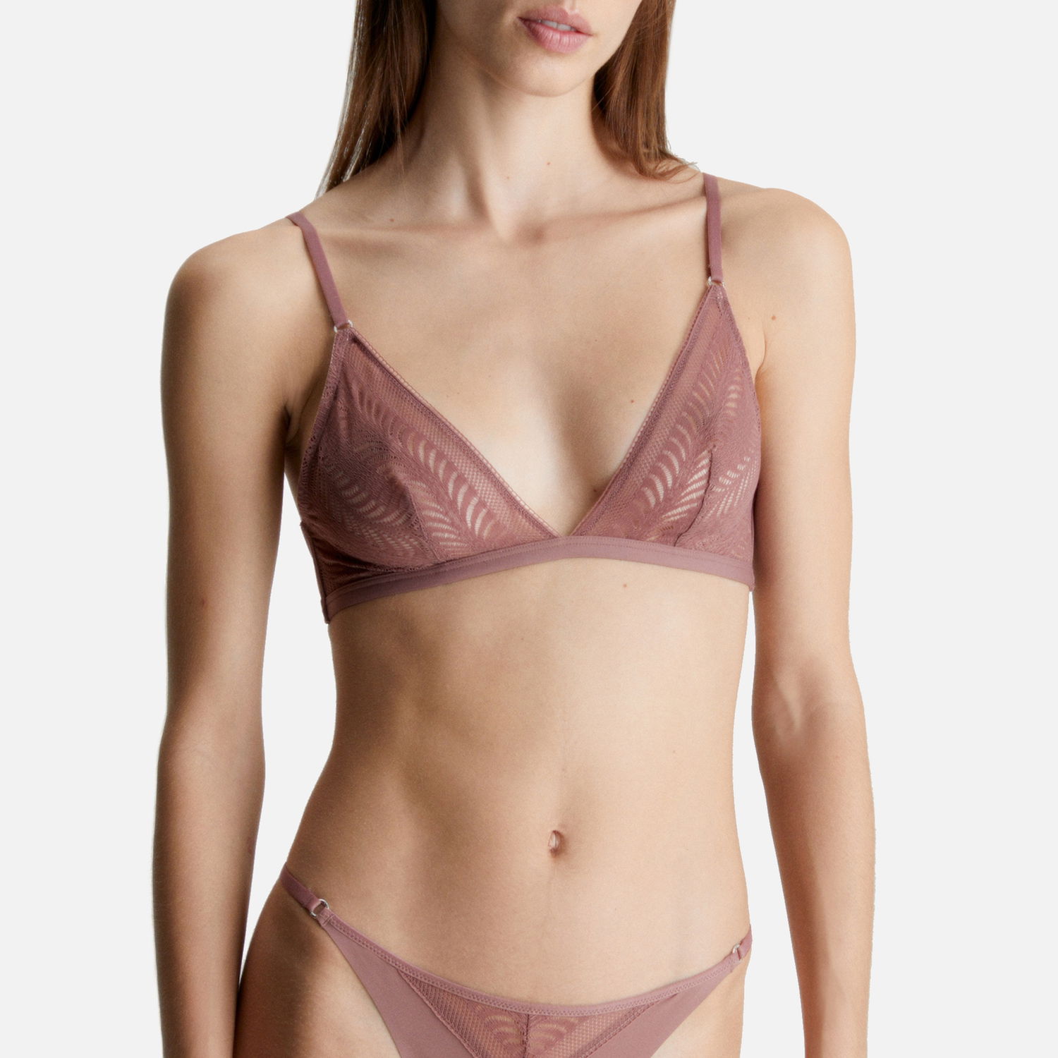 Alusvaatteet ja sukat CALVIN KLEIN Sculpt Jersey and Lace Unlined Triangle Bra Beige | 000QF7540ELKO, 1