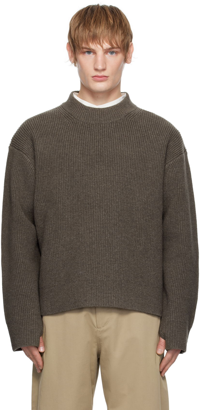 Villapaita Studio Nicholson Studio Nicholson Voe Knit Sweater Ruskea | VOE SNM - 1292