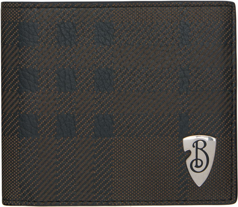 Lompakko Burberry Bifold Textured Wallet with Metal Logo Musta | 8102927