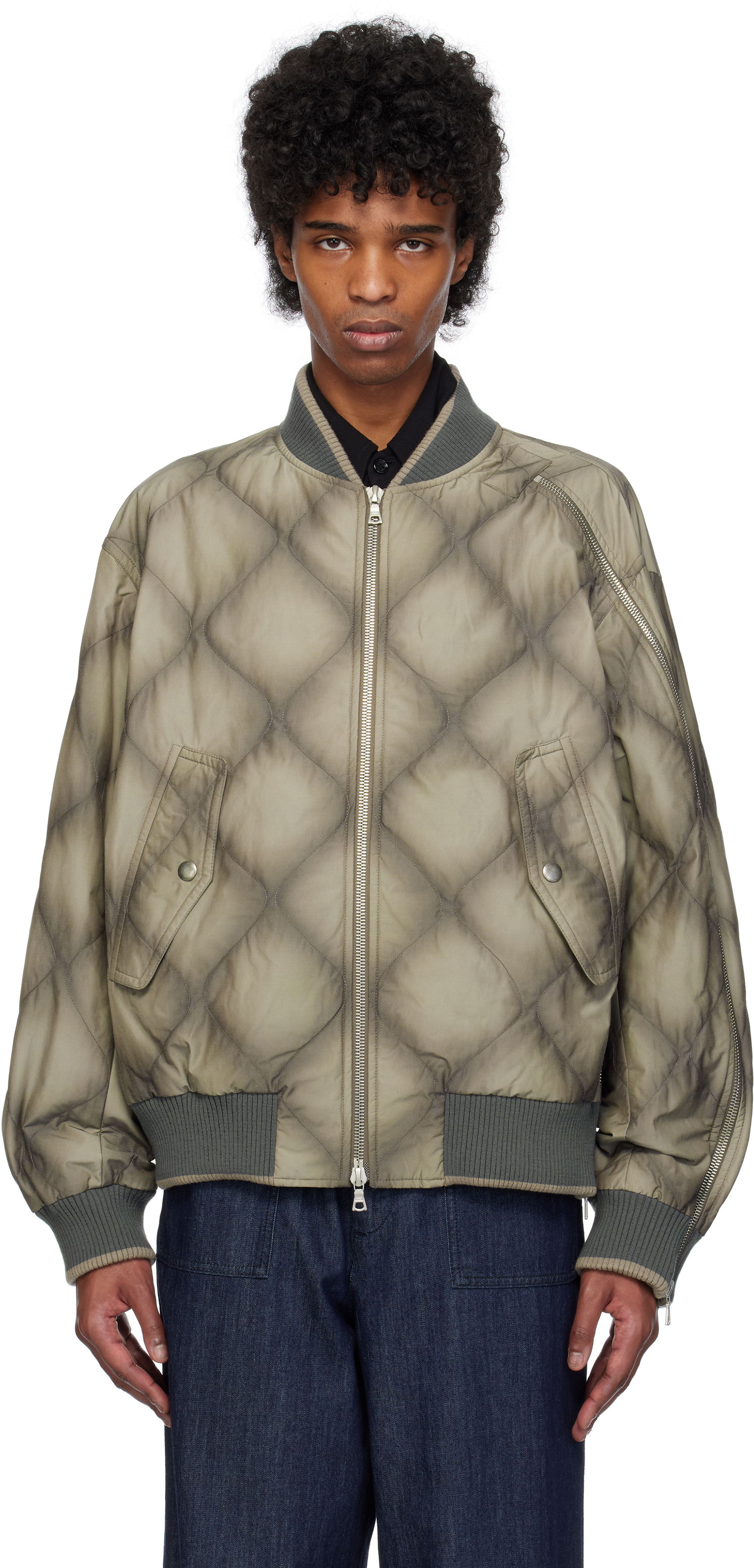 Bomber-takki Dries Van Noten Dries Van Noten Duck Canvas Bomber Jacket Vihreä | 251-020537-1026, 0
