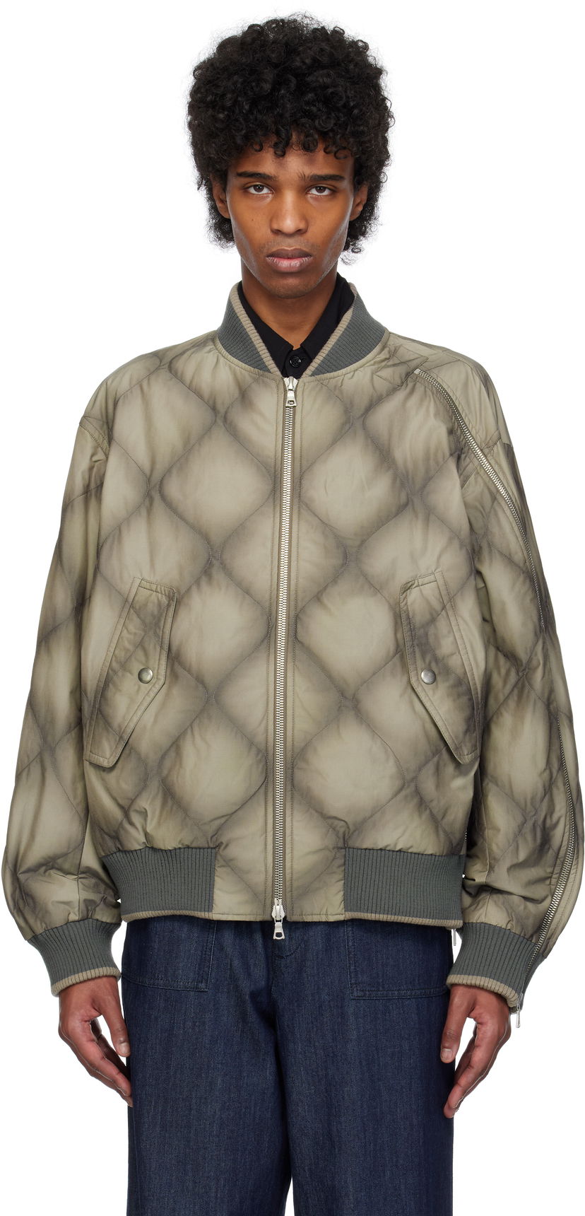 Bomber-takki Dries Van Noten Dries Van Noten Duck Canvas Bomber Jacket Vihreä | 251-020537-1026