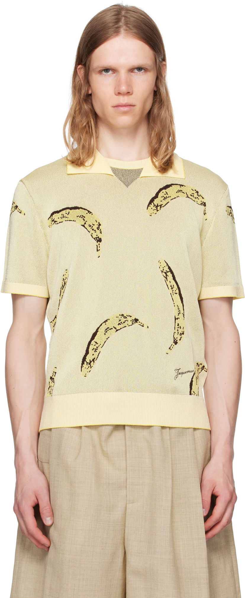 Poolopaita Jacquemus Jacquemus La Croisière 'The Marino' Knit Polo Keltainen | 25E255KN529-2025