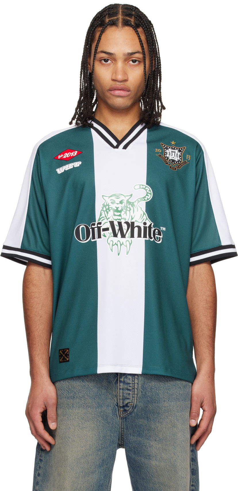 Jersey Off-White Off-White Tiger 23 Soccer T-Shirt Vihreä | OMAD00AS25JER0025710