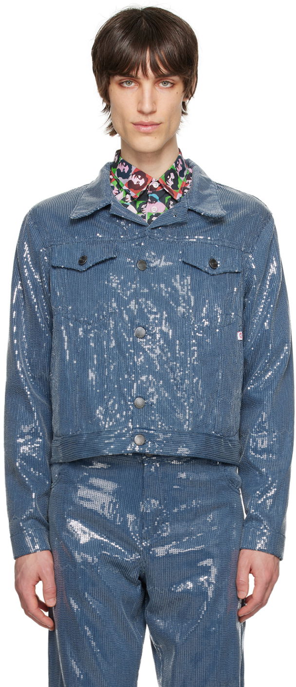 Takki Charles Jeffrey Loverboy Sequined Denim Jacket Sininen | 44010503