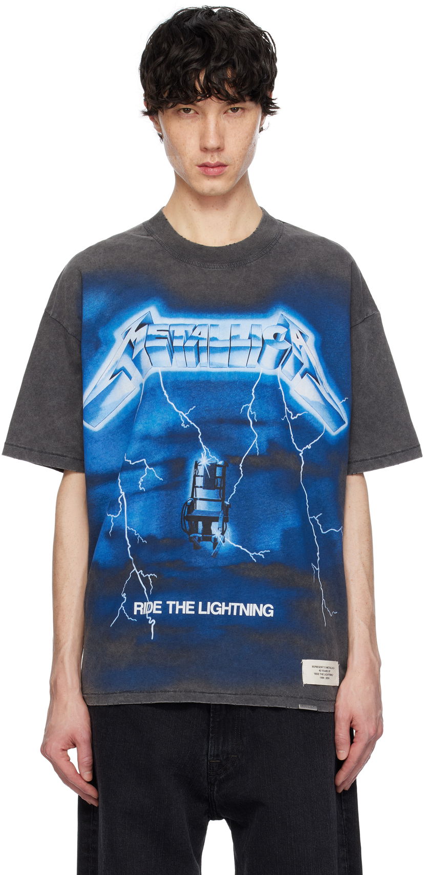 T-paita Represent Clo Represent x Metallica 'Ride The Lightning' Graphic Tee Harmaa | MLM4356