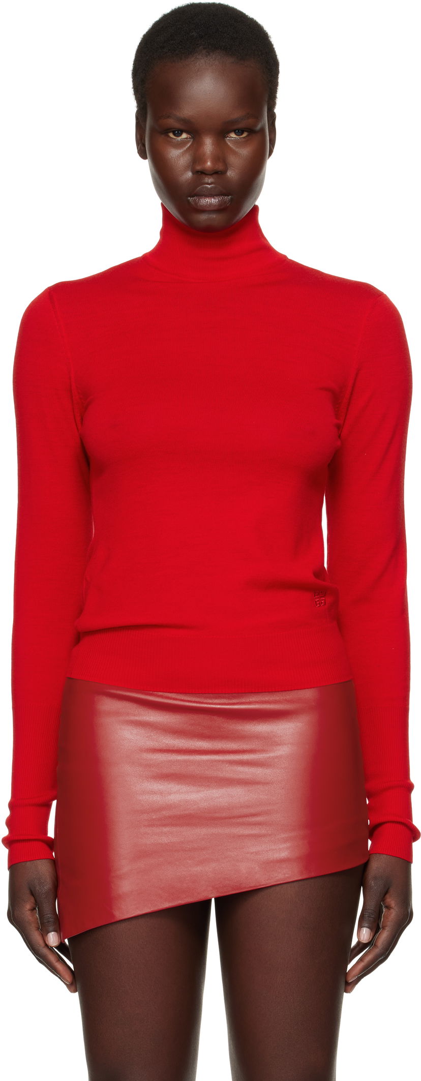 Villapaita Givenchy Wool Draped Turtleneck Punainen | BW90SP4ZNX640