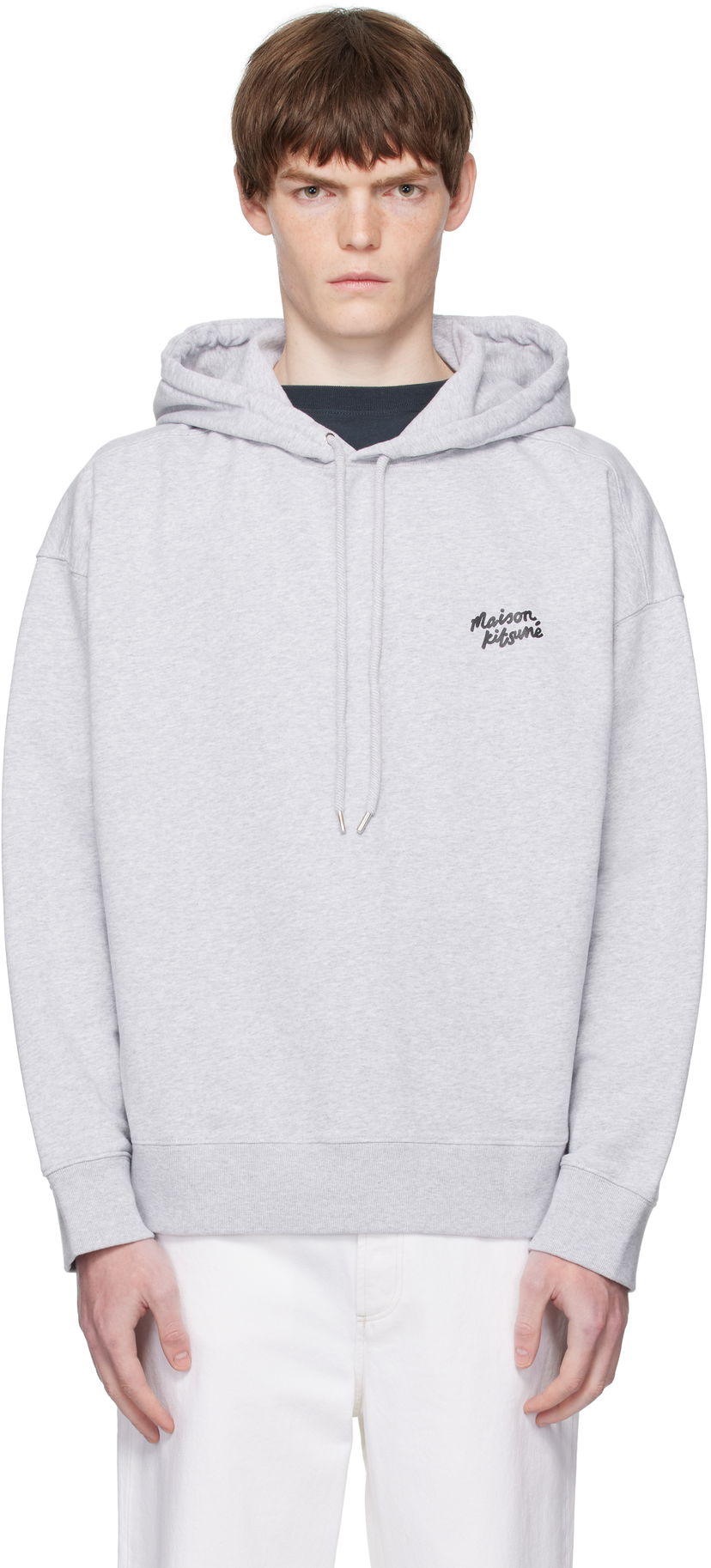 Huppari MAISON KITSUNÉ Maison Kitsuné Handwriting Oversize Hoodie Harmaa | PM00704KM0340