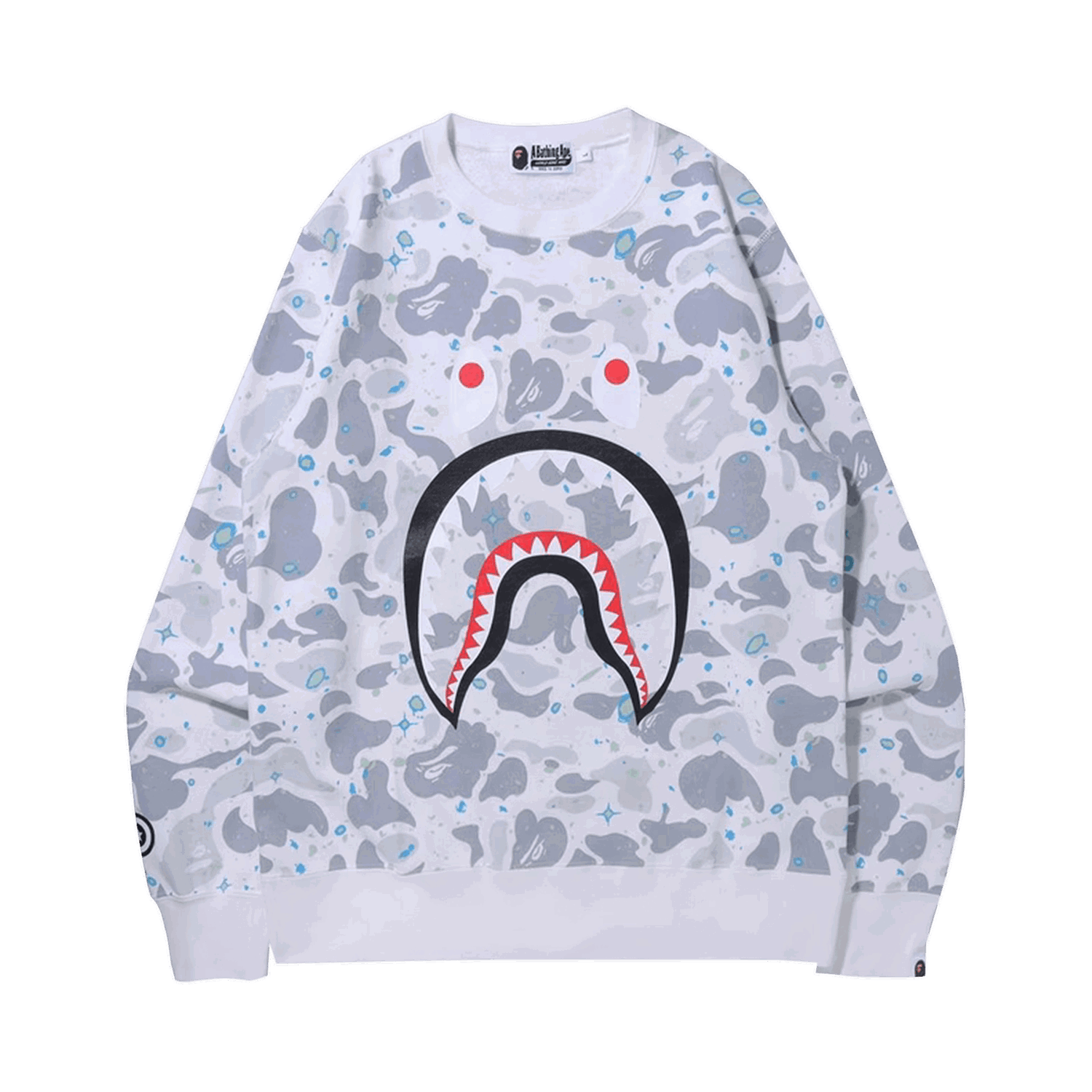 Villapaita BAPE Space Camo Shark Crewneck Valkoinen | 1H80 113 003 WHITE, 0