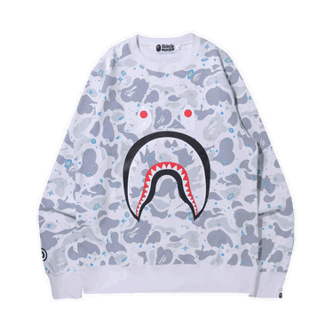 Villapaita BAPE Space Camo Shark Crewneck Valkoinen | 1H80 113 003 WHITE, 0