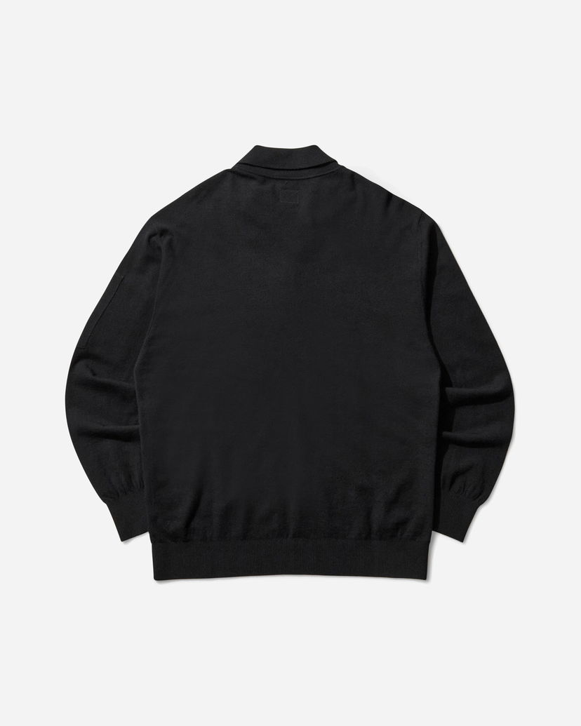 Villapaita C.P. Company Merino Wool Polo Knit Sweater Musta | 19CMKN038A-005528A 999
