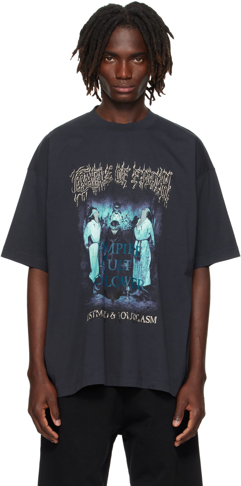 T-paita VETEMENTS Vetements Cradle of Filth 'Vampire Cult' Oversized Graphic T-Shirt Musta | UCF76TR700N