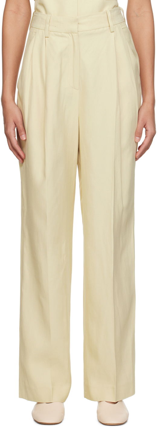 Housut Loulou de Saison Loulou de Saison Cadar Pleated Trousers Keltainen | CADAR