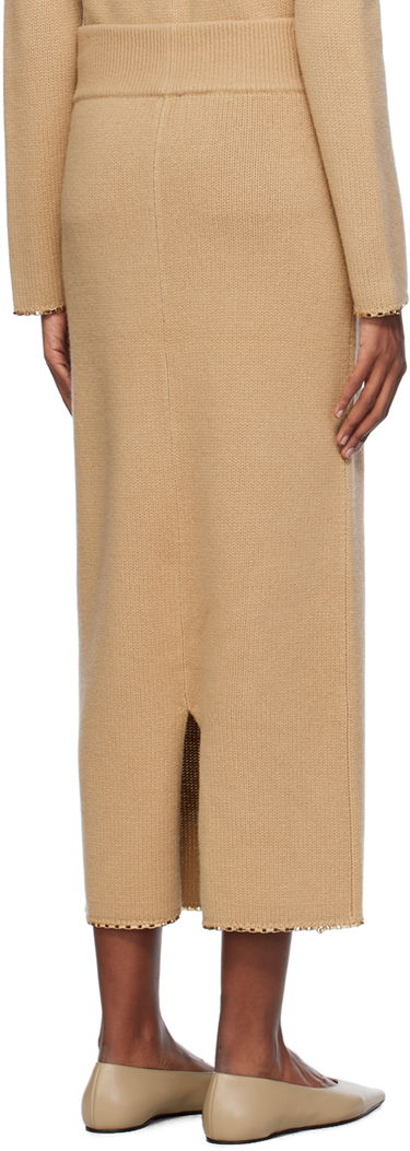 Hame TOTEME TOTEME Chain-Edge Maxi Skirt Beige | 241-WRB1074-YA0004, 2