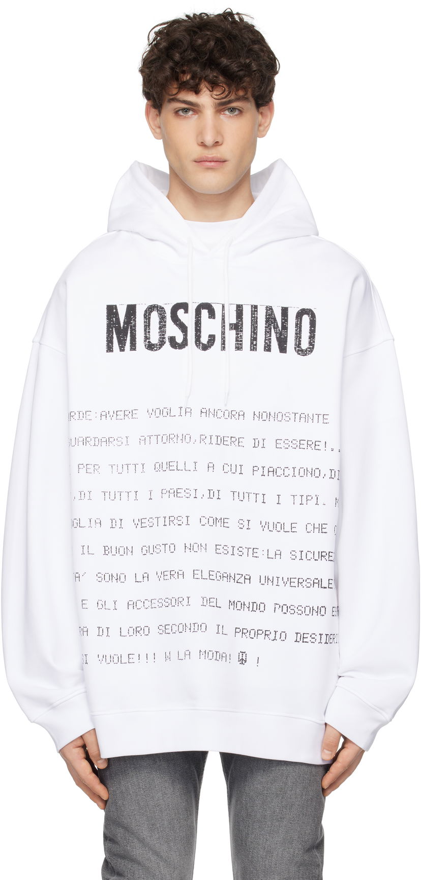 Huppari Moschino Moschino Message Hoodie Valkoinen | 251ZZA170702281001