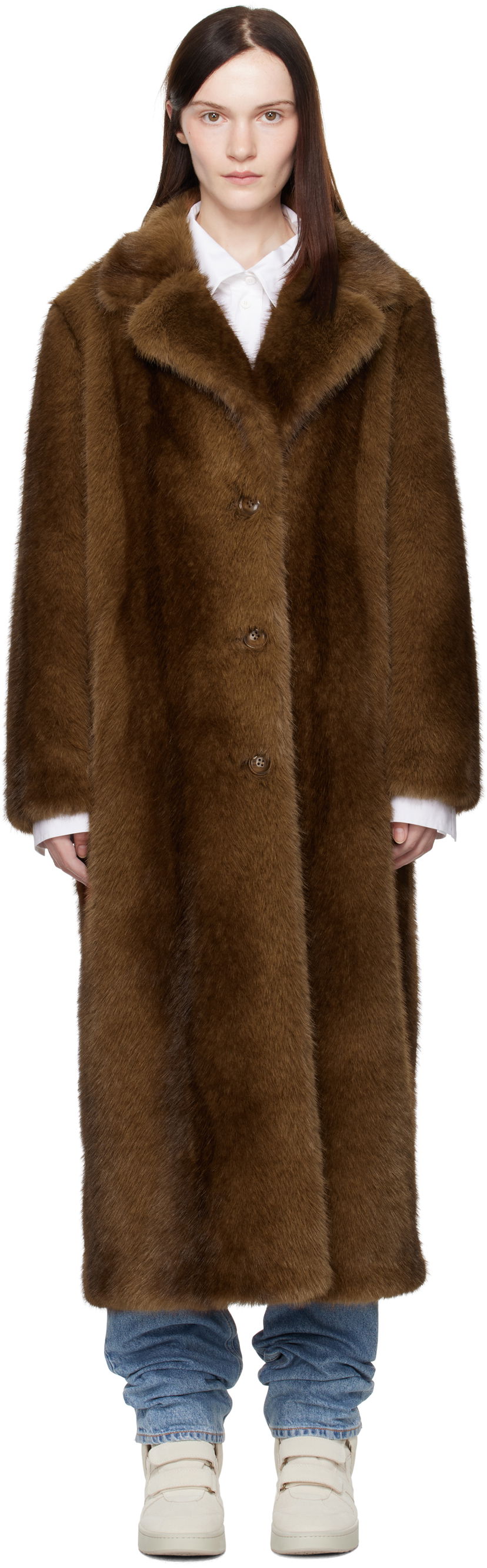 Takit STAND STUDIO Nora Faux-Fur Coat Ruskea | 66410-9019