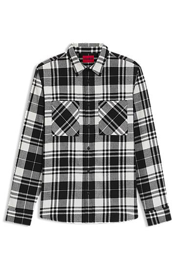 Paita BOSS Relaxed-fit shirt in checked cotton flannel Musta | 50549753