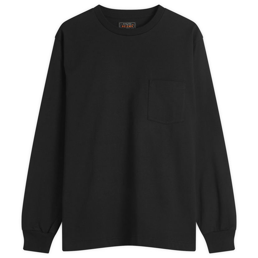 T-paita BEAMS Beams Plus Long Sleeve Pocket Tee Musta | 3814-0066-156-19