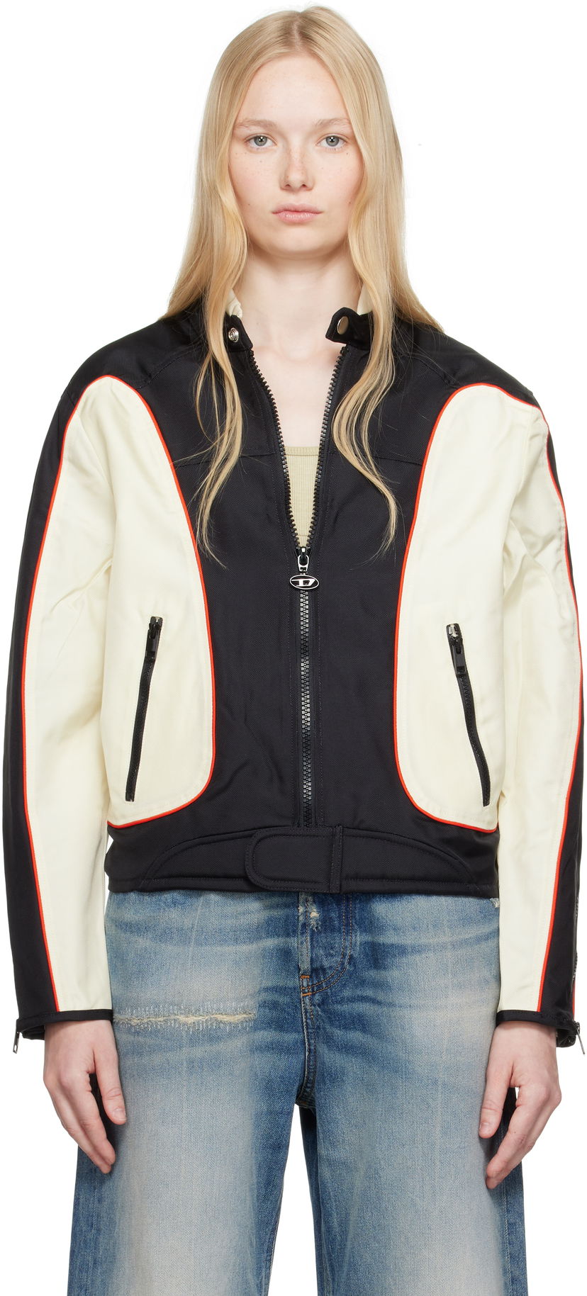 Bomber-takki Diesel Diesel J-Blink Panelled Jacket Valkoinen | A17369 0PDAI