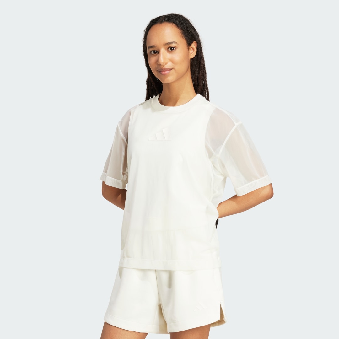 T-paita adidas Performance ALL SZN Lux Mesh Tee Valkoinen | JV9872, 0