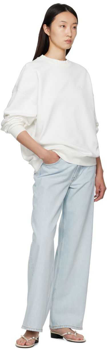 Huppari Anine Bing ANINE BING Miles Framed Monogram Sweatshirt Valkoinen | A-08-11205-OFW1, 3